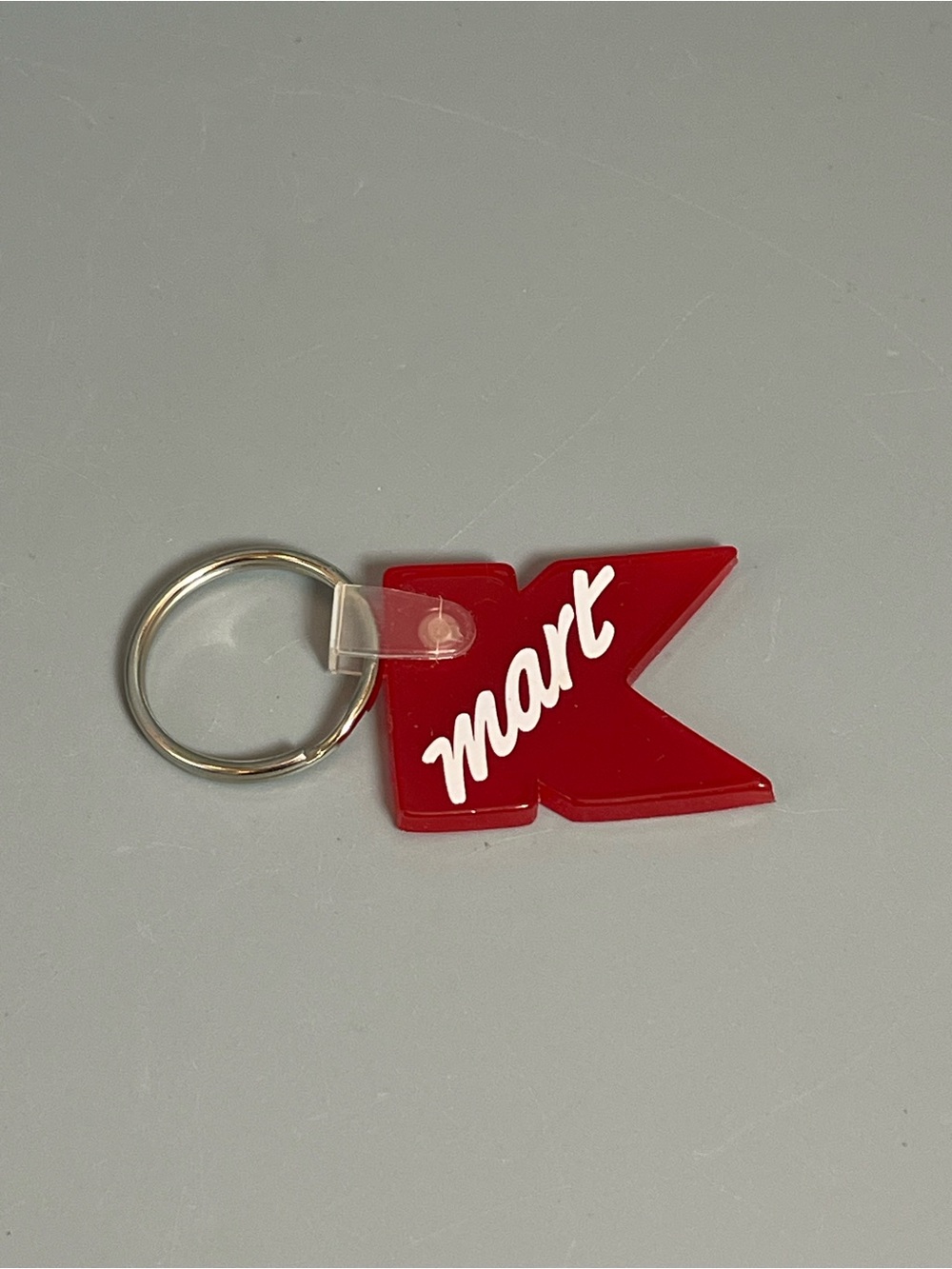 Vintage Kmart Red Acrylic K Logo Keychain 1990s Retail Store Promo, 1.5" Unused!